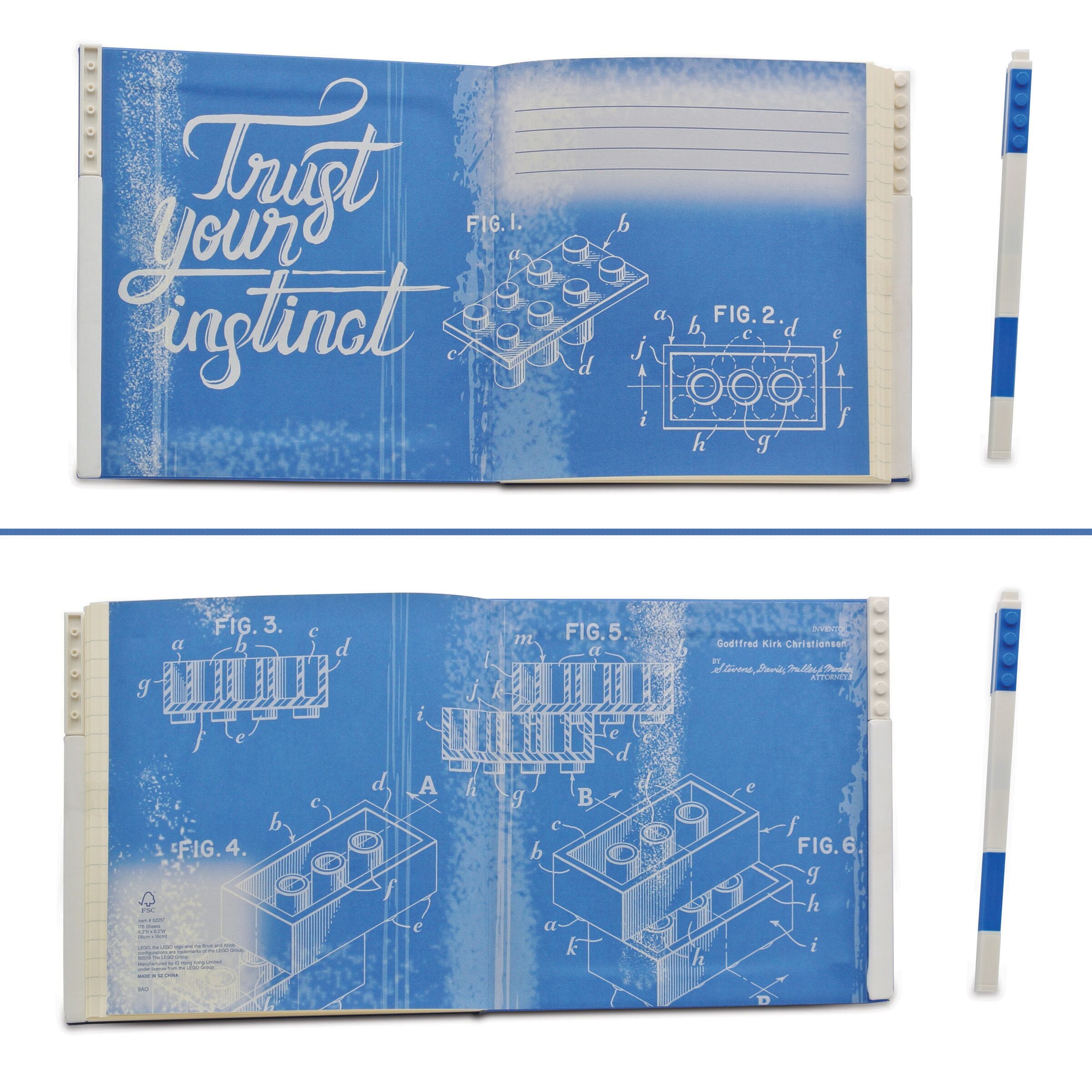 LEGO Locking Notebook with Blue Gel Pen