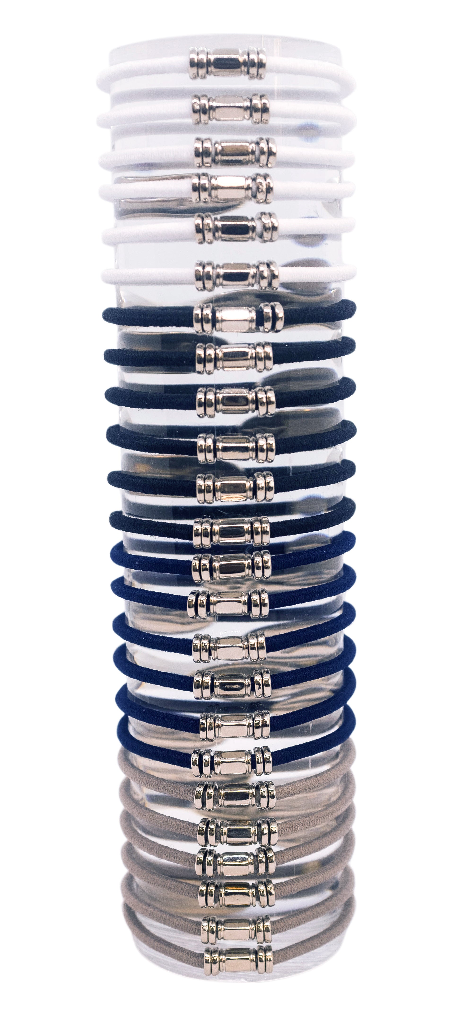 Silver Barre Elastic Hair Band