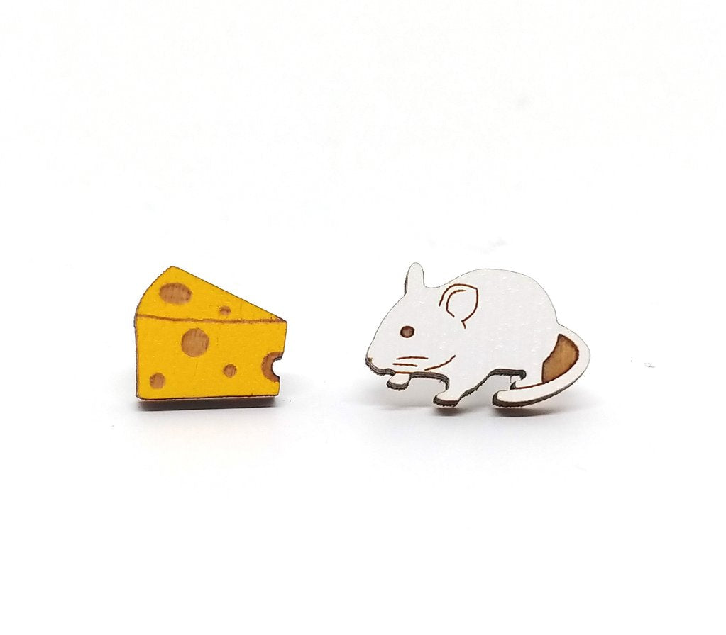 Wood Stud Earrings
