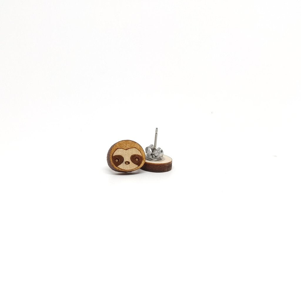Wood Stud Earrings