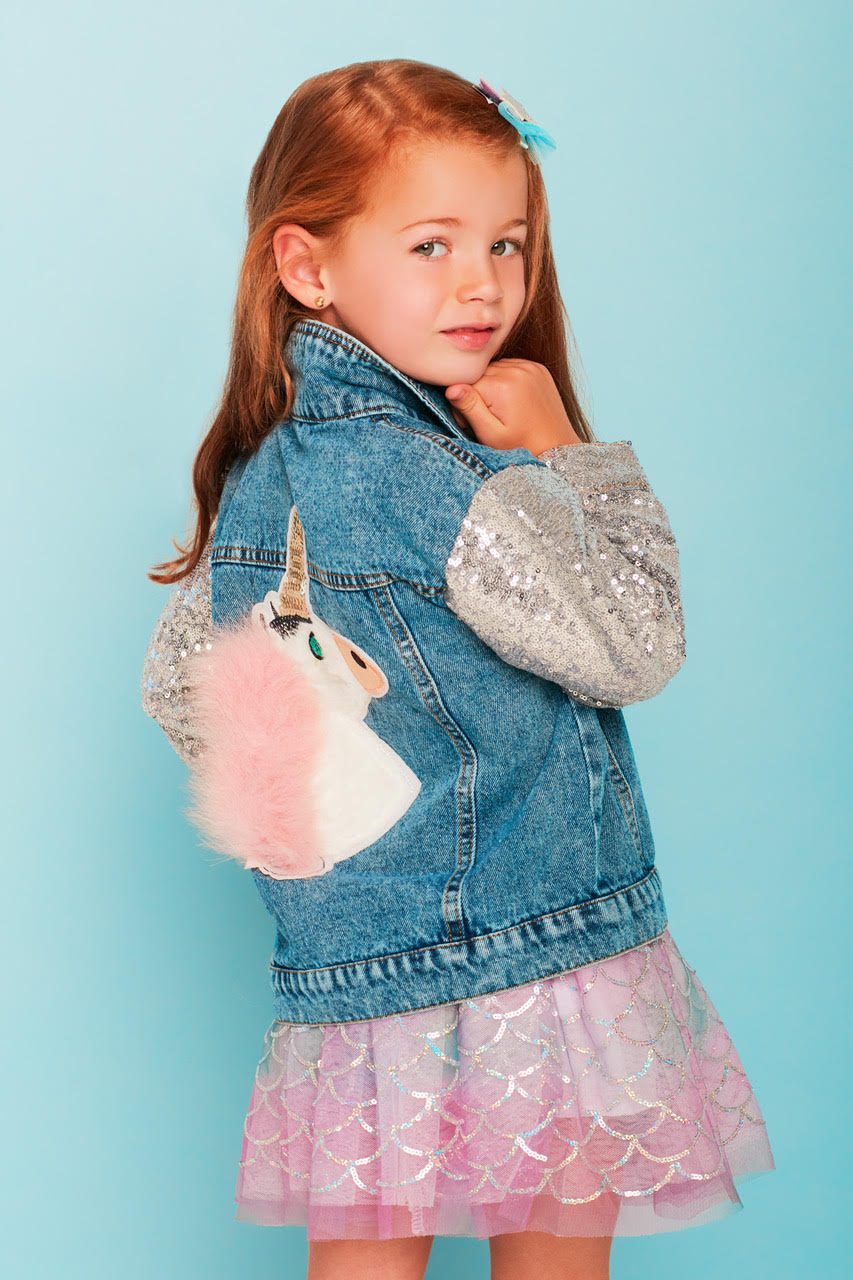 Unicorn Plush Jean Jacket