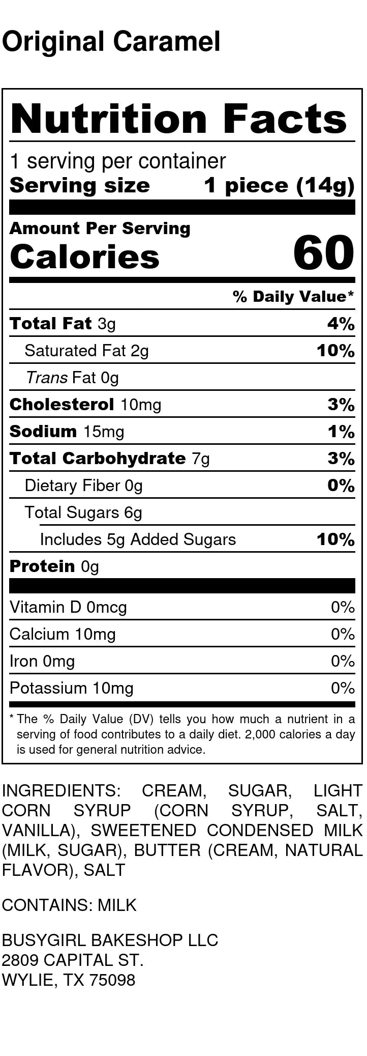 Original Classic Caramel in Burlap Bag - 1/4lb bag