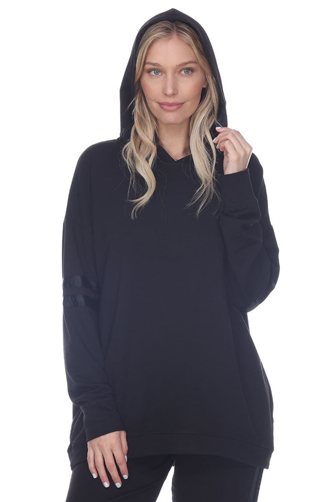 Destiny French Terry Hooded Sweatshirt With Satin Trim
