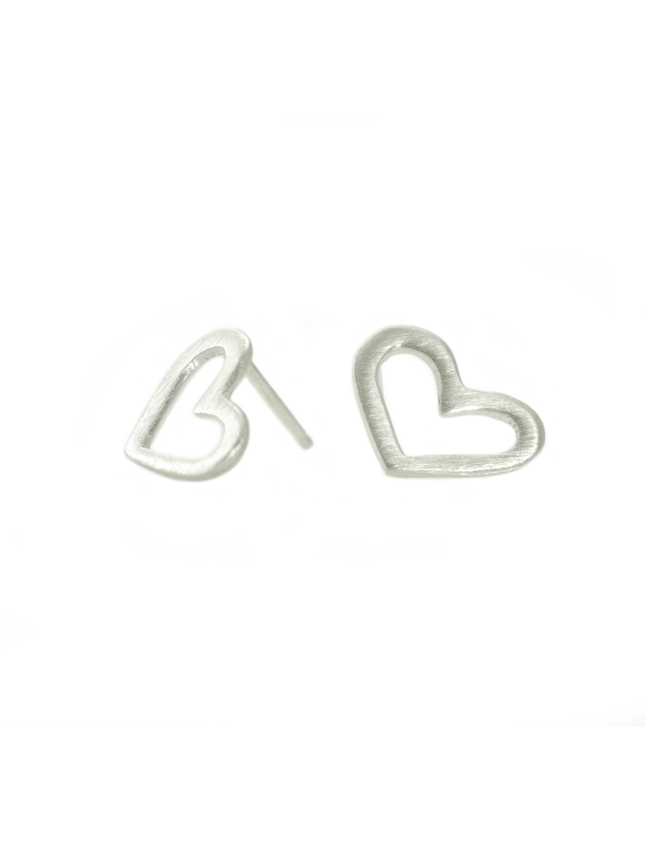 Open Heart Silver Stud Earring