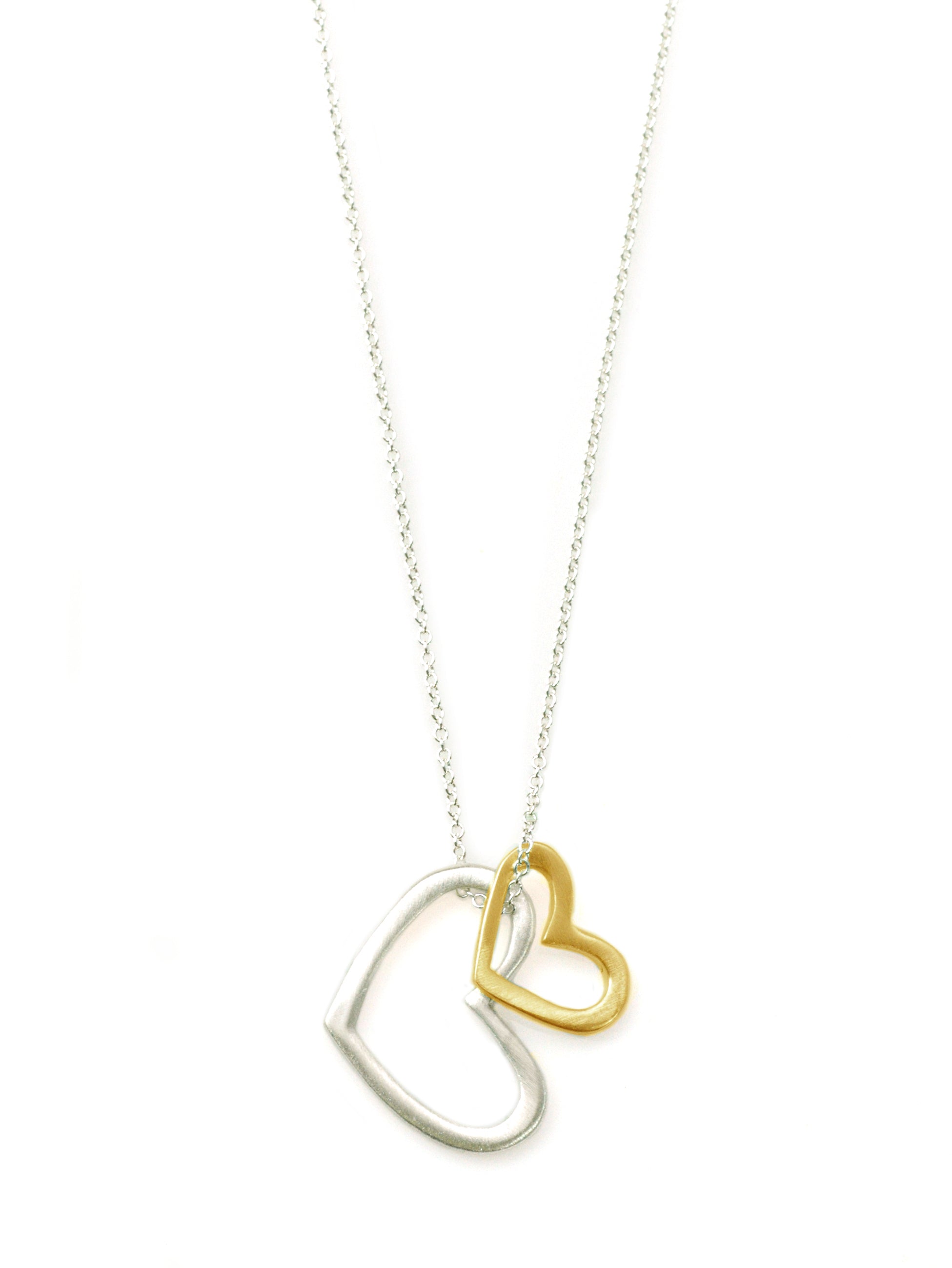 Silver & Vermeil Open Heart Necklace