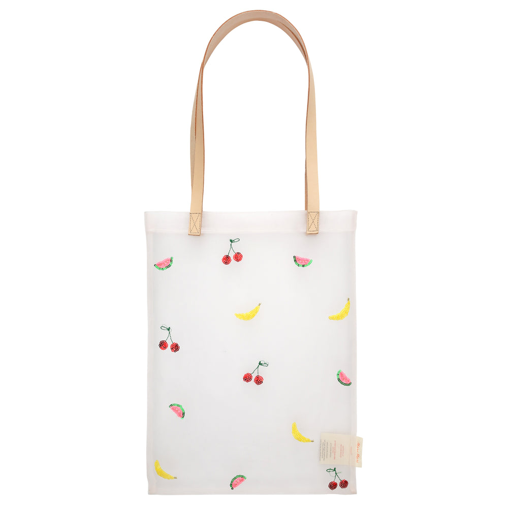 Sequin Fruit Mesh Tote Bag