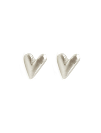 Heart Silver Stud Earrings