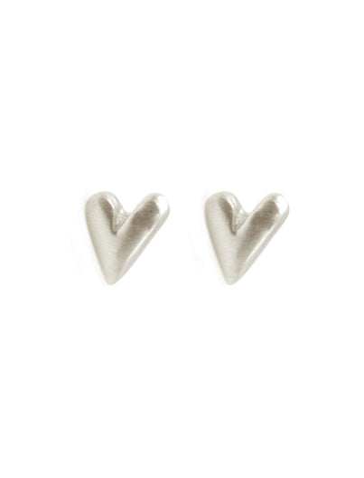 Heart Silver Stud Earrings
