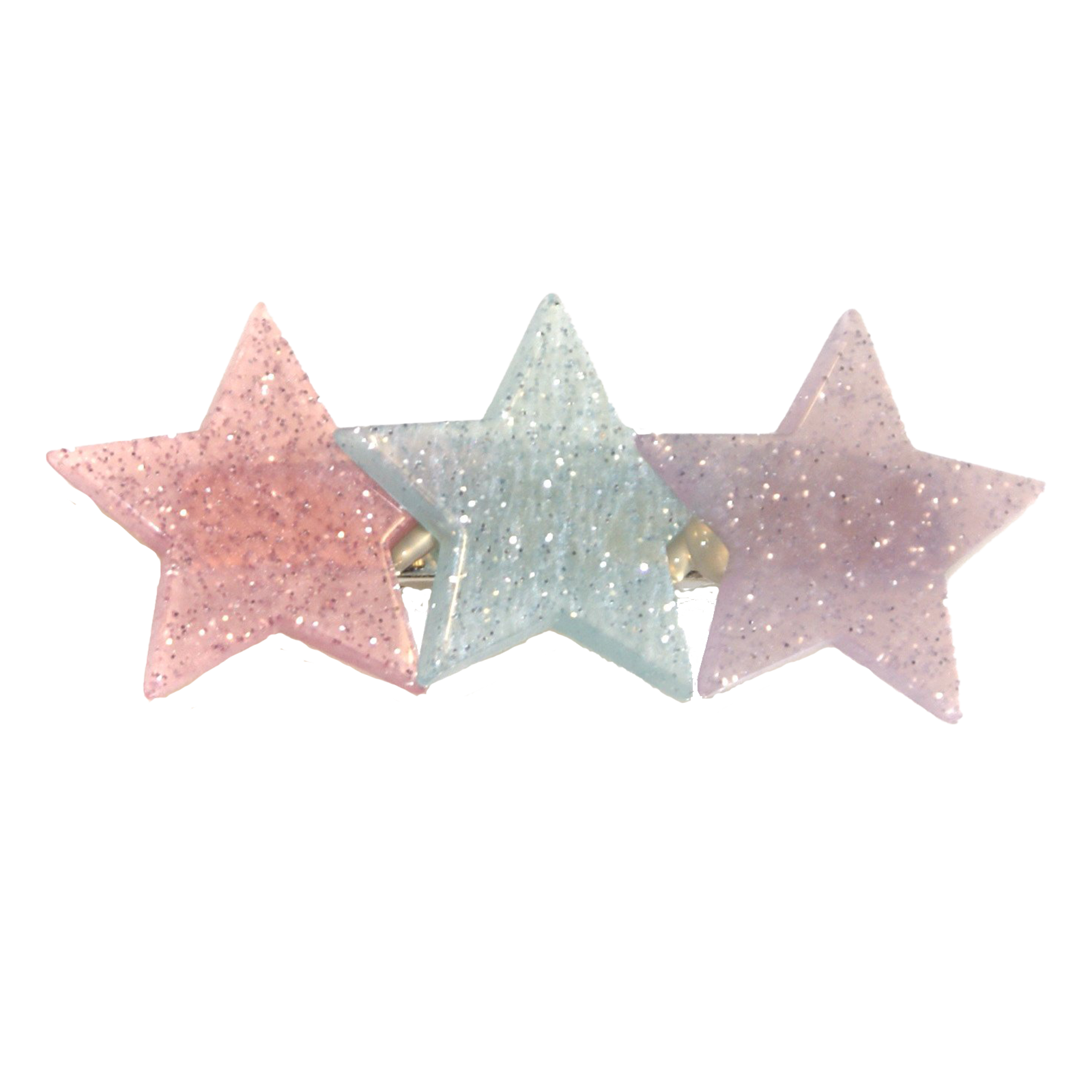 Acrylic Glitter 3 Star Clip