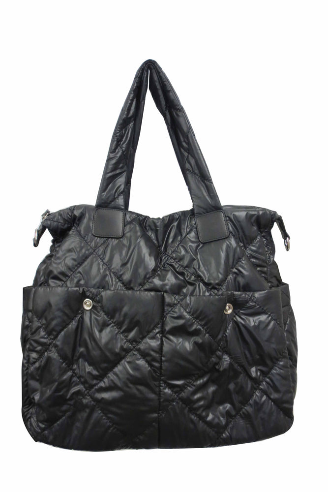 Quilted Puffer Nylon Weekender Bag
