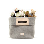 Korb Tote Bin Granite Felt Natual Leather