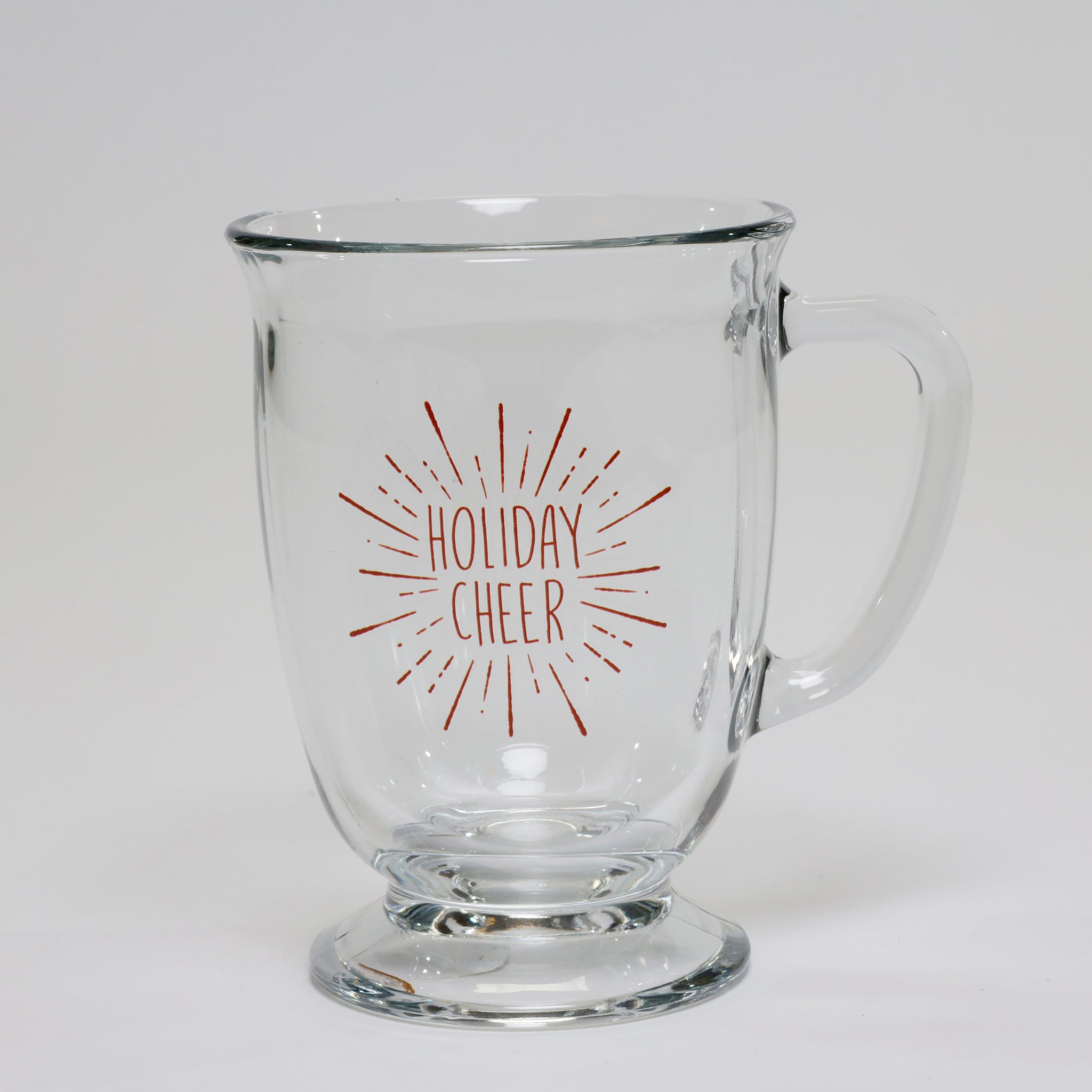 Large Glass Mug - "Holiday Cheer"