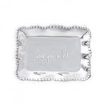 Organic Pearl Rectangular Engraved Tray - Love You a Lot