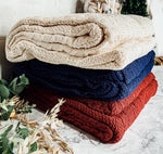 Claret Knit Sweater Like Throw Blanket