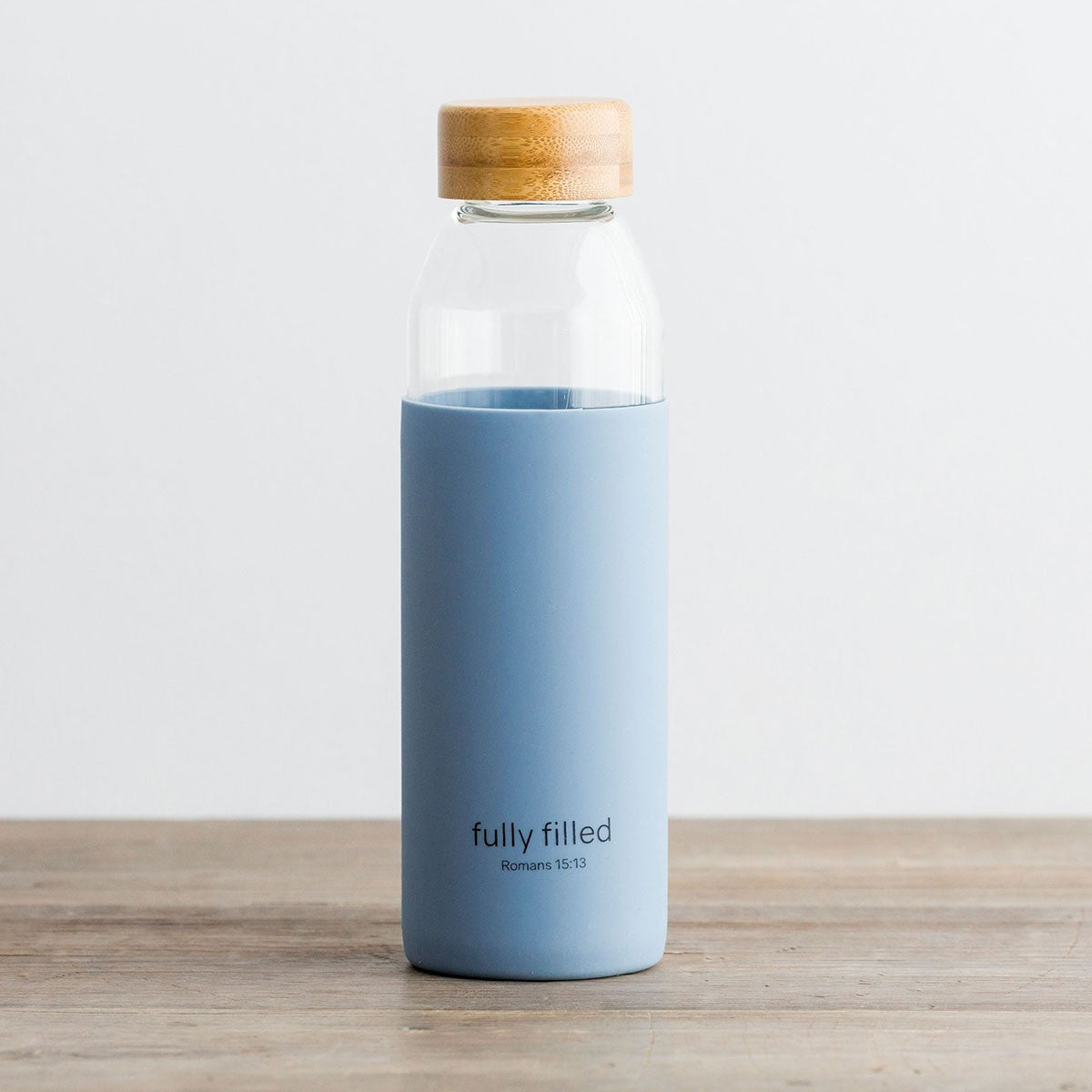 Water Bottle With Bamboo Lid - Fully Filled