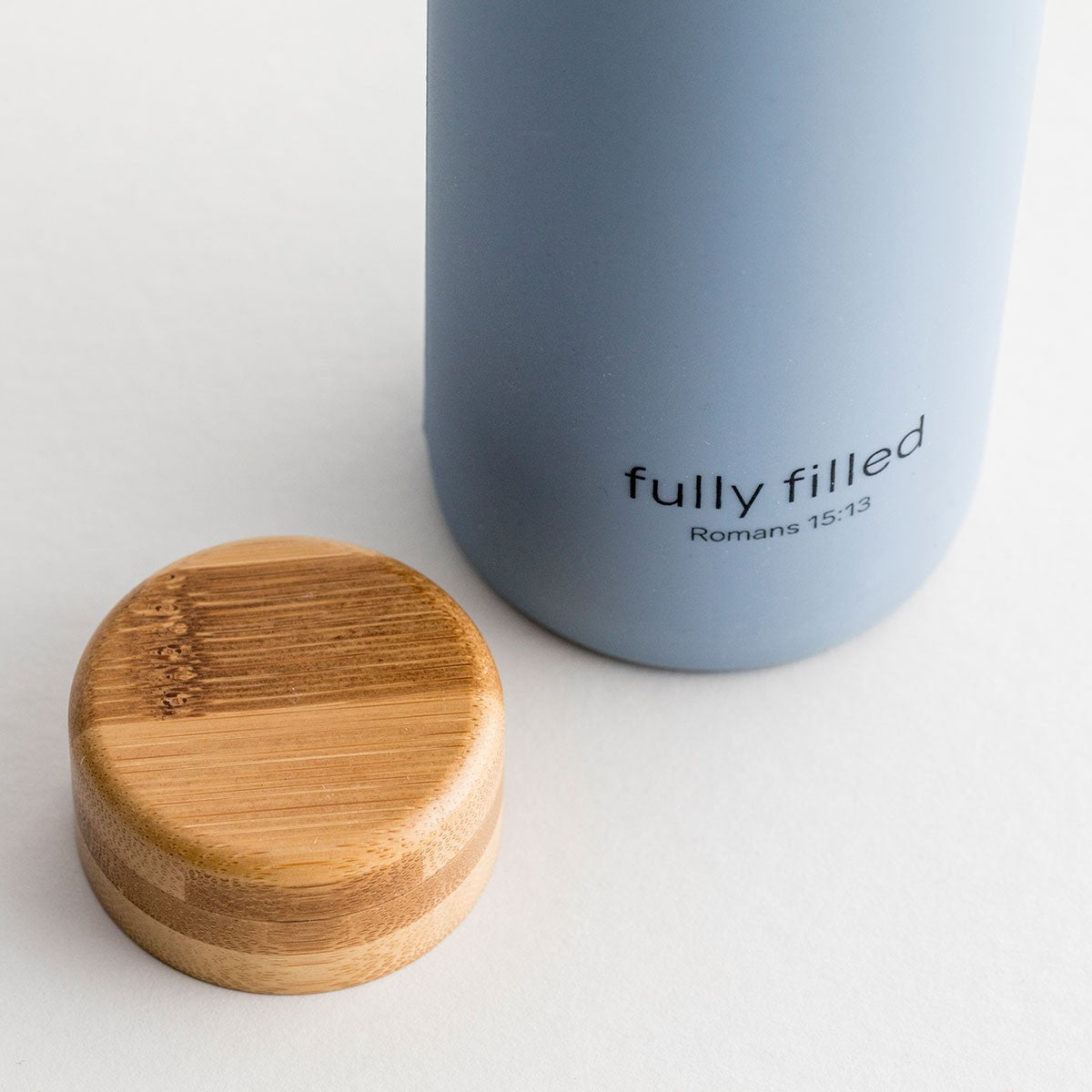 Water Bottle With Bamboo Lid - Fully Filled