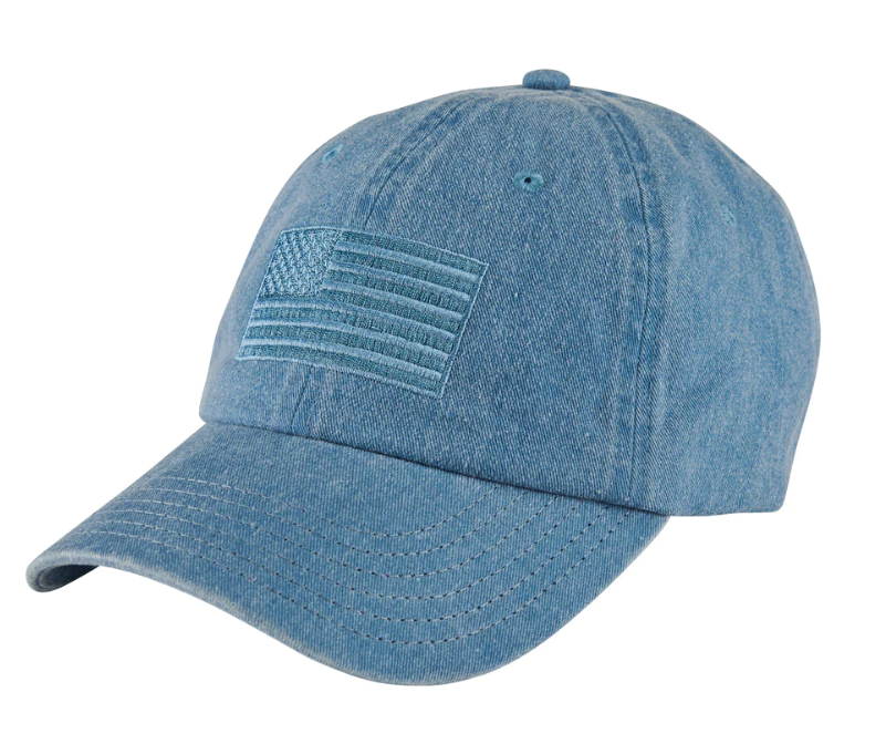 American Flag Washed Denim Cap