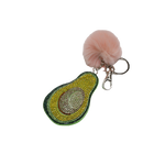 Avocado Crystal Pom-Pom Keychain