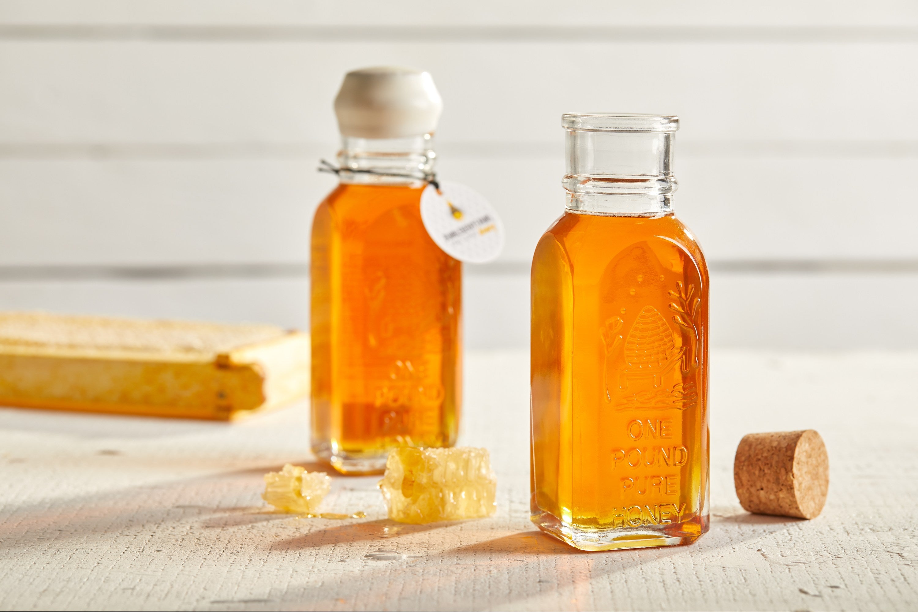 Pure Clover Honey in 8 oz. Embossed Jar
