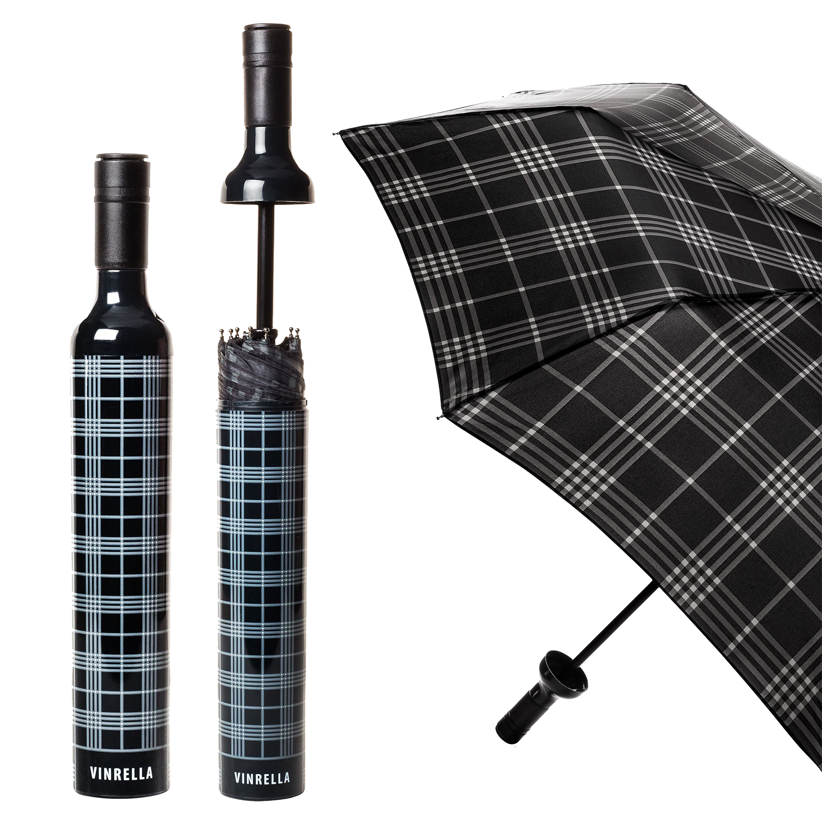 Black Plaid Umbrella