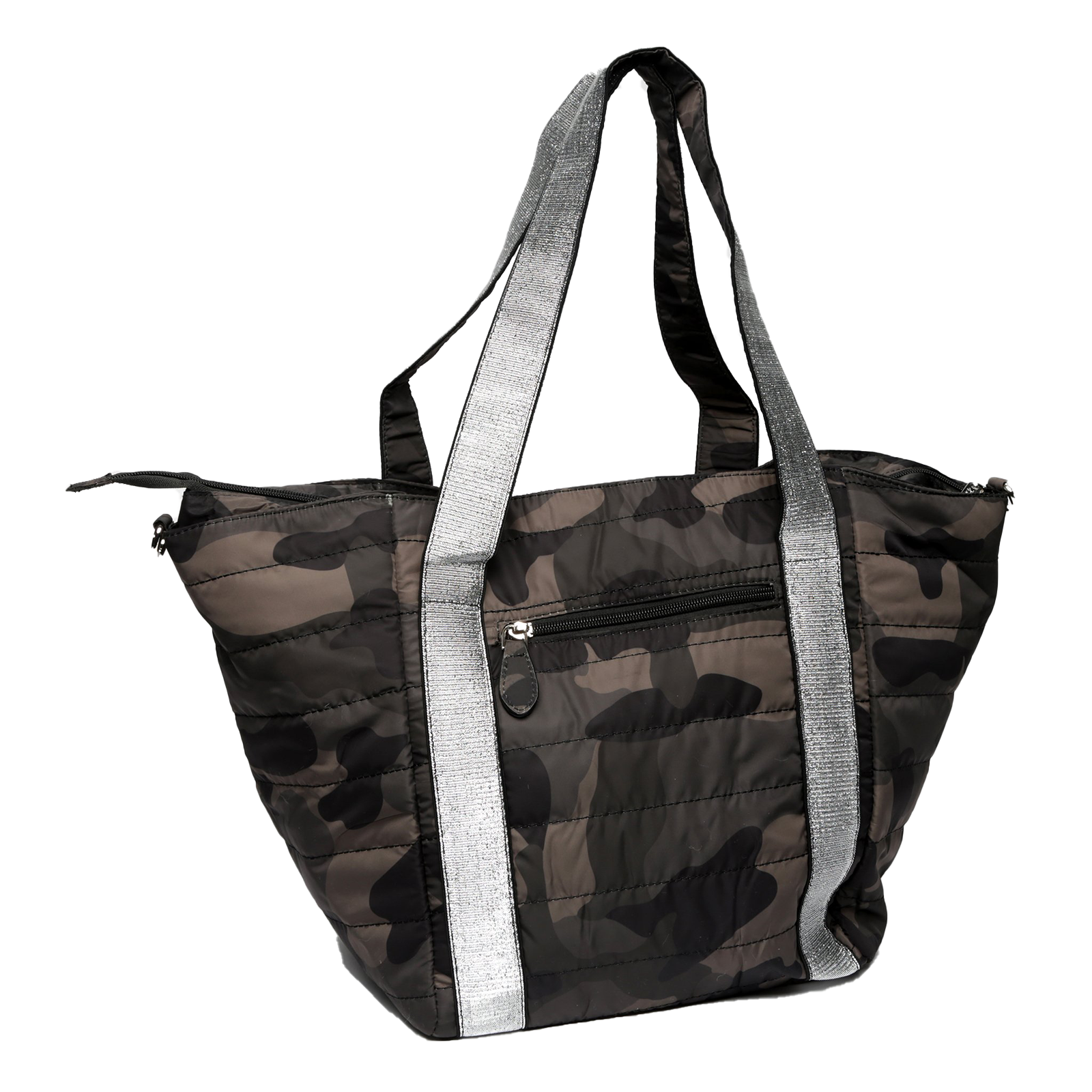 Camo Nylon Quilted Tote Bag