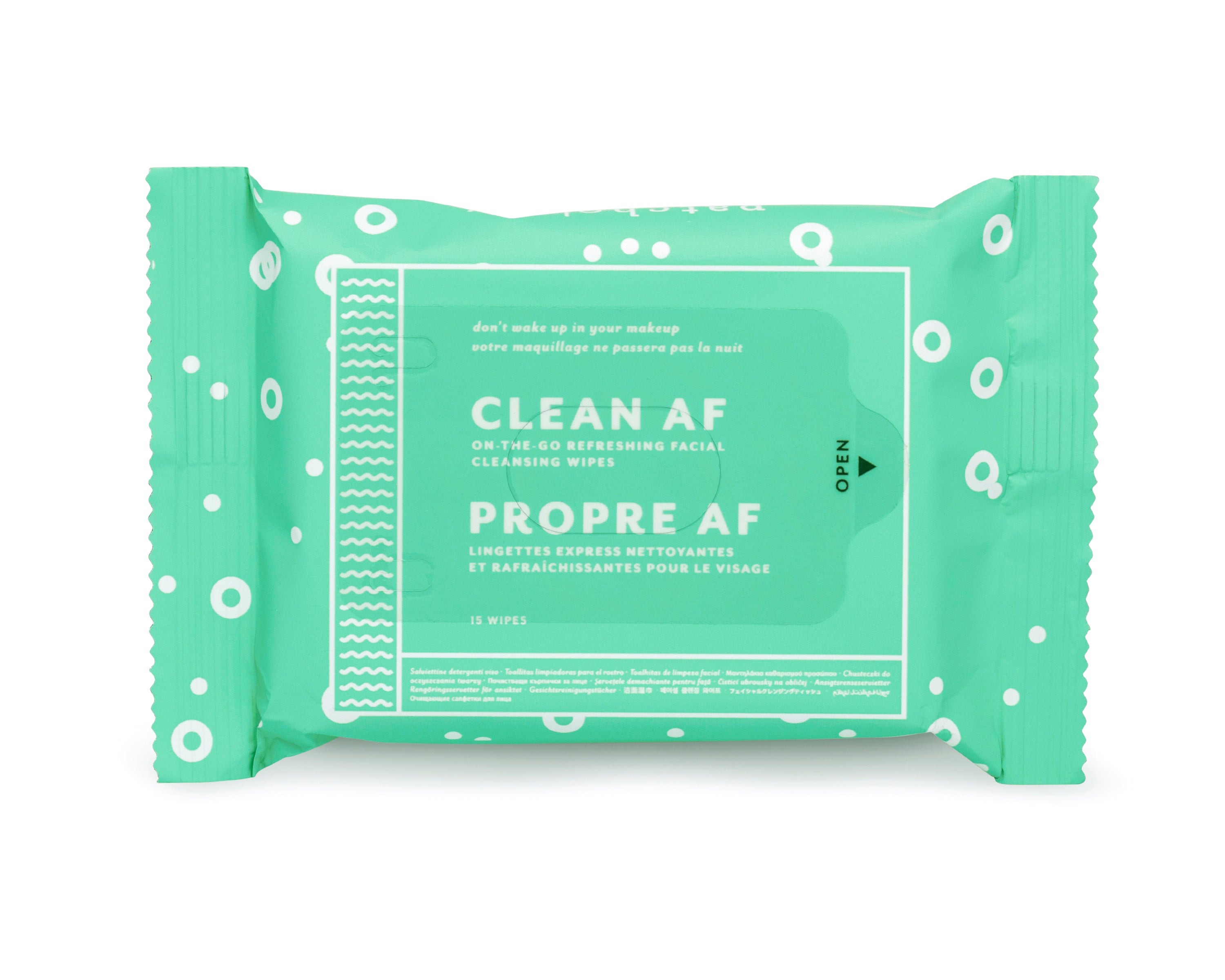 Clean AF On-the-Go Refreshing Facial Cleansing Wipes