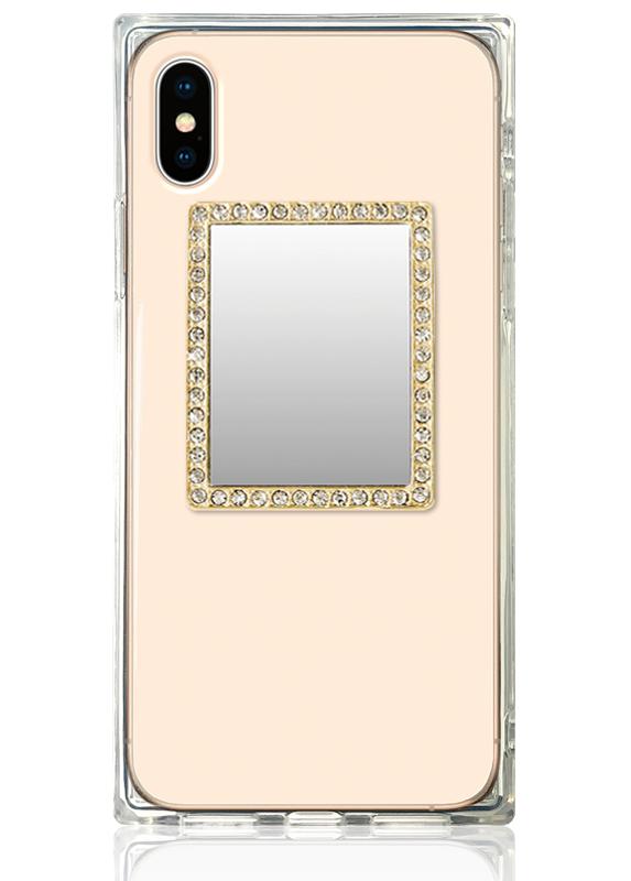 Gold Rectangle w/ Crystals Phone Mirror