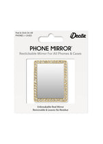 Gold Rectangle w/ Crystals Phone Mirror