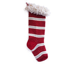 Santa Cuff Dot and Stripe Knit Holiday Stocking