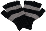 Striped and Solid Fingerless Gloves