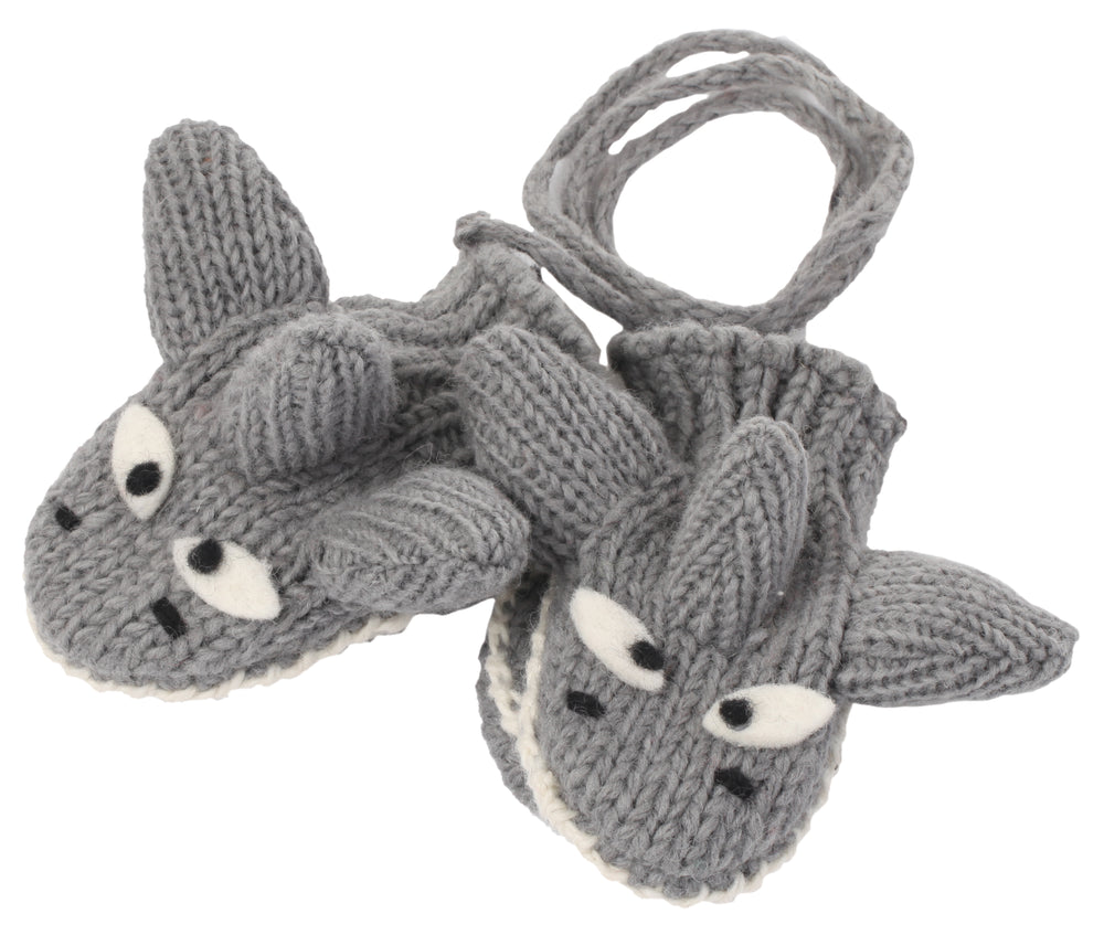 Shark Mittens with String