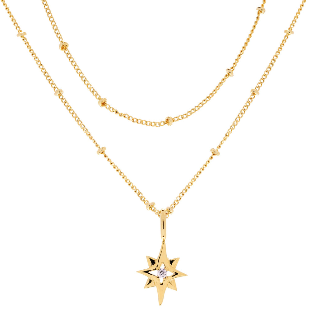 North Star Layered Necklace : Gold