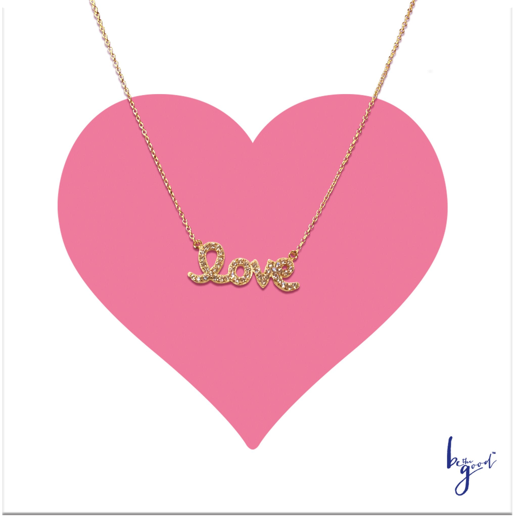 Love Script Nameplate Necklace