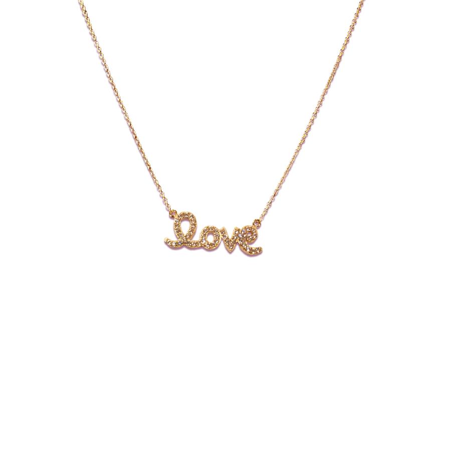 Love Script Nameplate Necklace