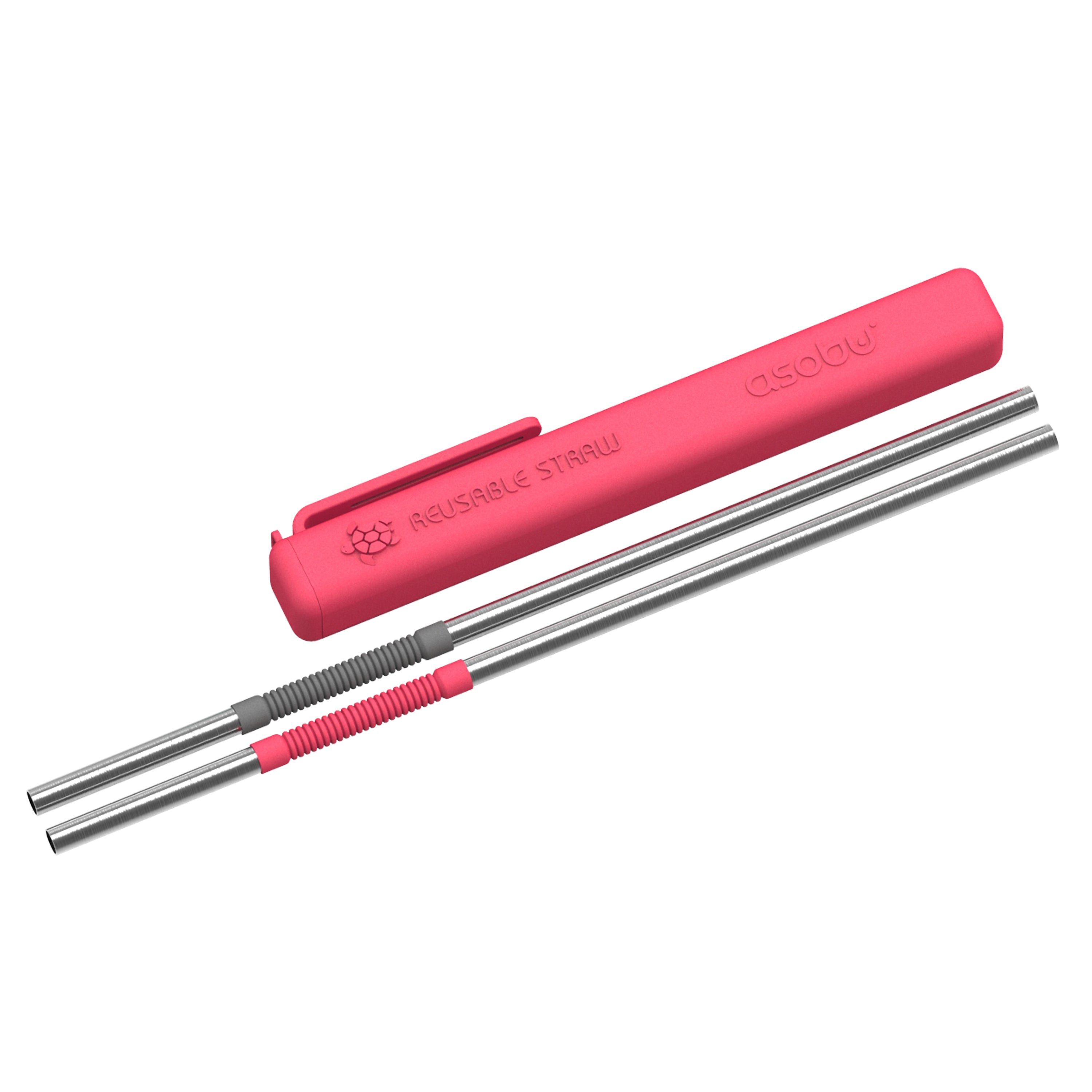 Re-usable Straws With Silicone Carry Holder