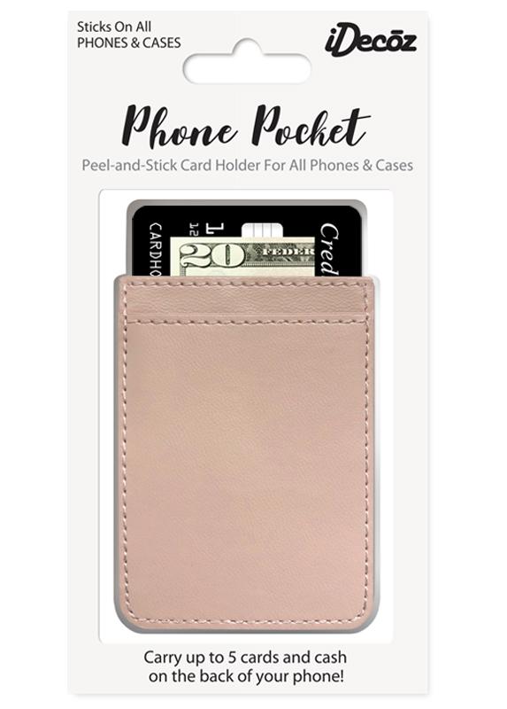 Nude Faux Leather Phone Pocket