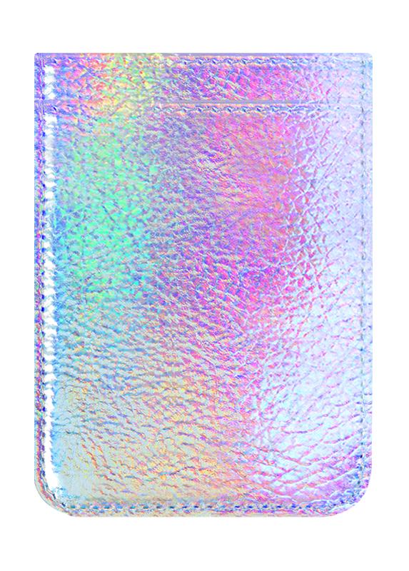 Iridescent Faux Leather Phone Pocket