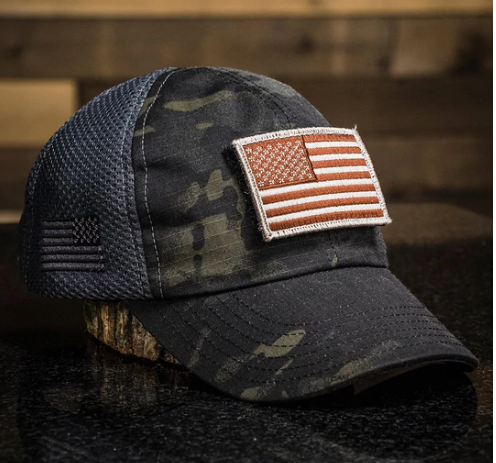 Mesh Back Hat with USA Flag Patch