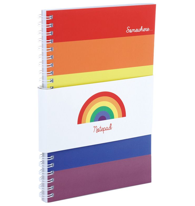 Somewhere Rainbow Spiral Bound A5 Lined Notebook