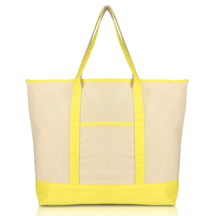 22" Open Top Heavy Duty Deluxe Tote Bag Outer Pocket