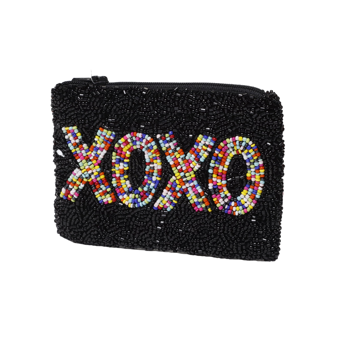 Beaded XOXO Coin Purse