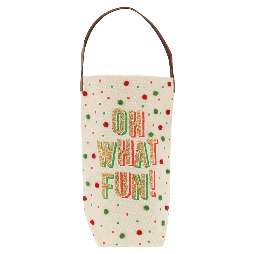 Oh What Fun Wine Canvas Bag