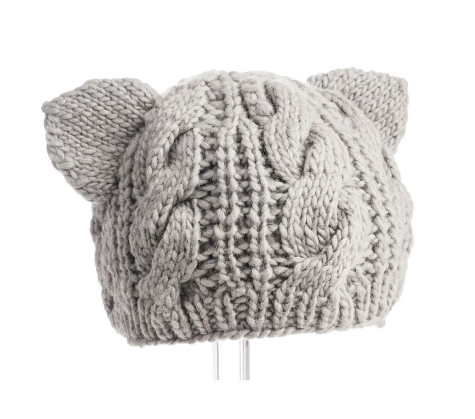 Cable Knit Kitty Hat