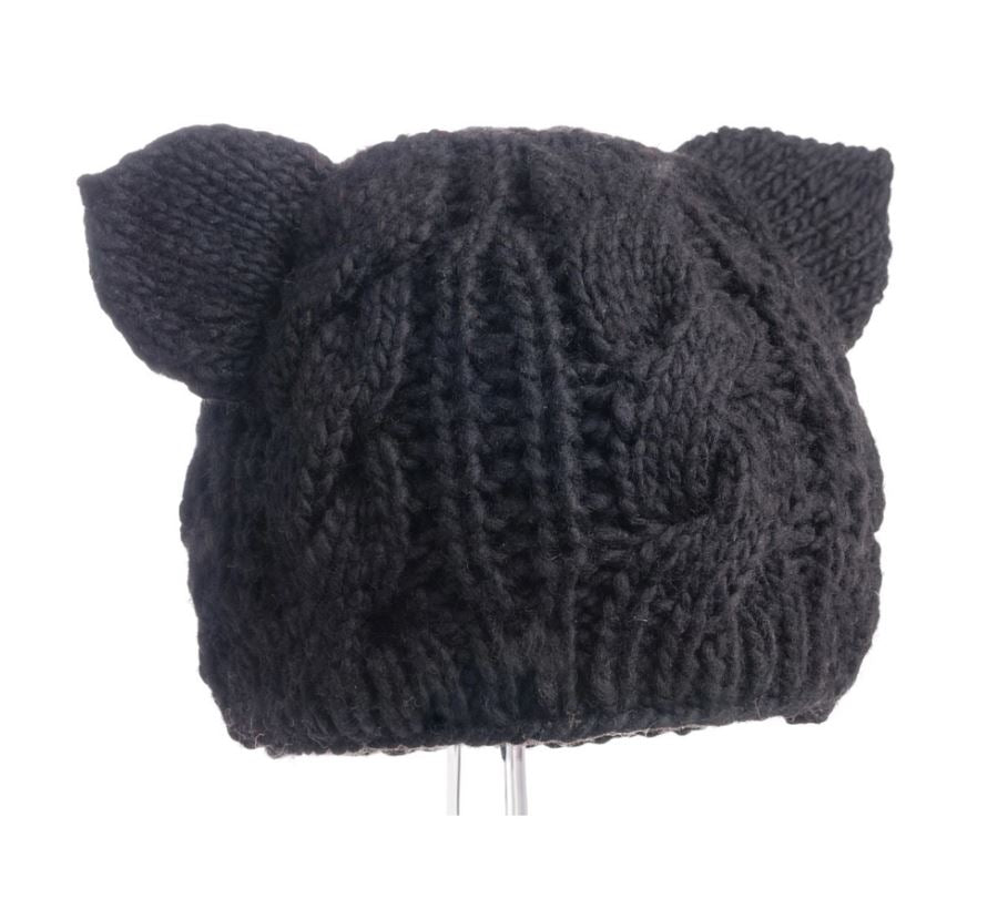 Cable Knit Kitty Hat