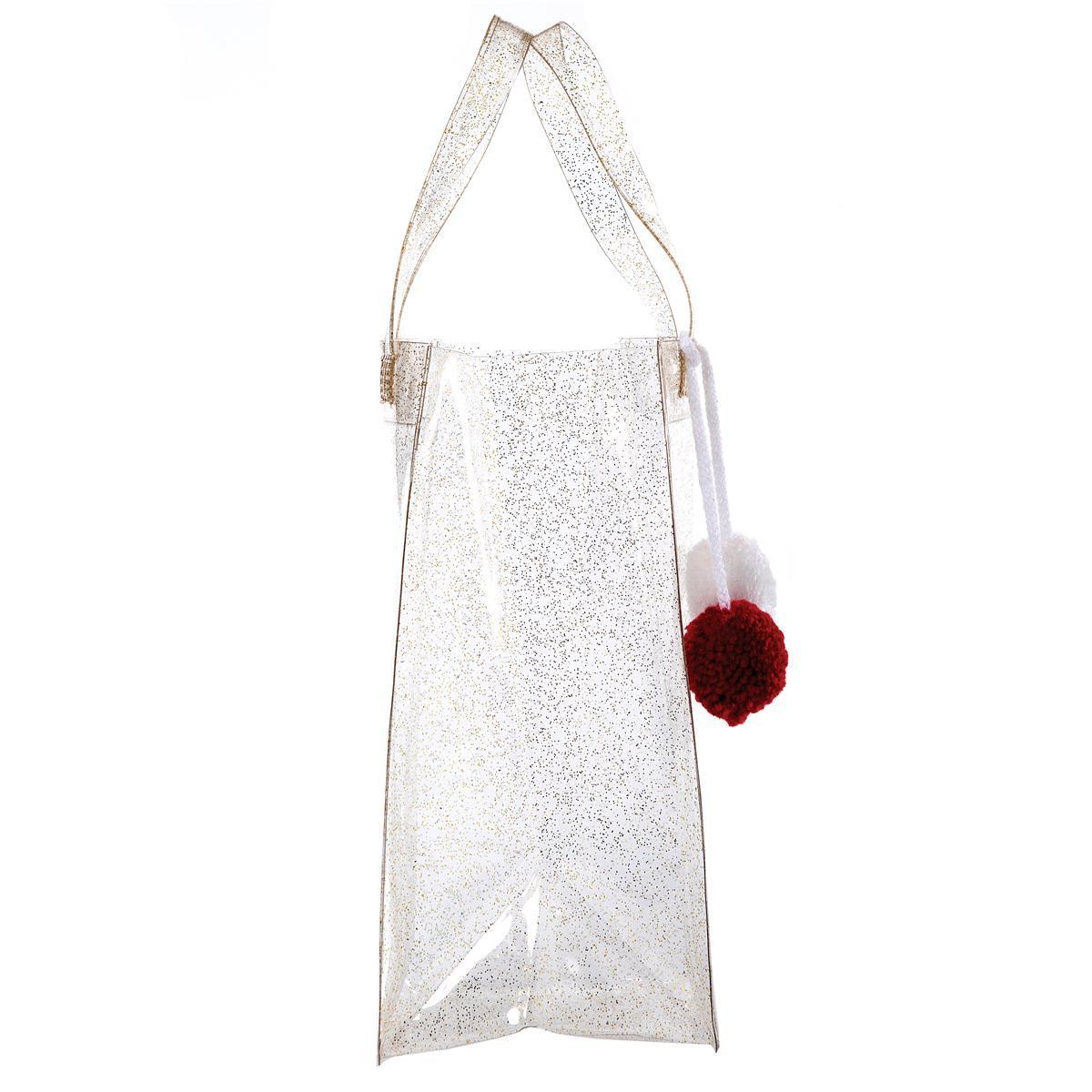 Frosted Gold Glitter Wine Tote