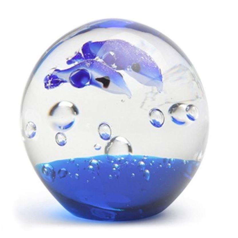 Small Paperweight - Dolphins Aqua