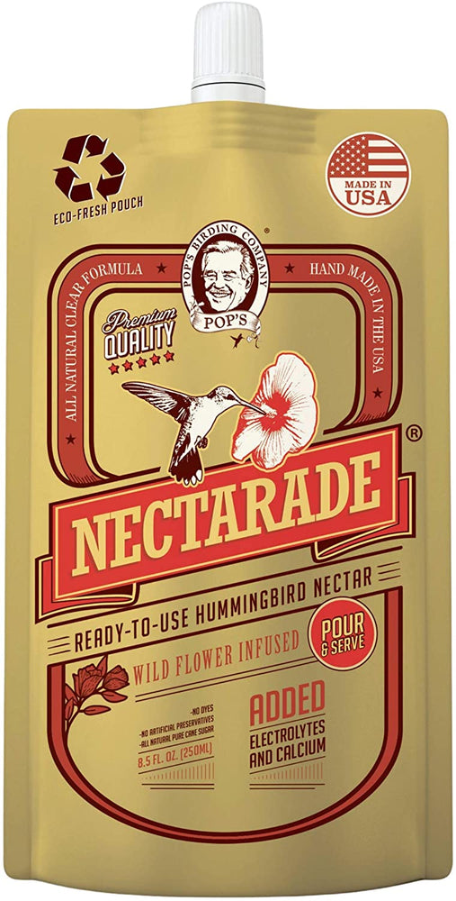 POP'S Nectarade Hummingbird Nectar, Ready to Use Humming Bird Nectar (8.5oz)