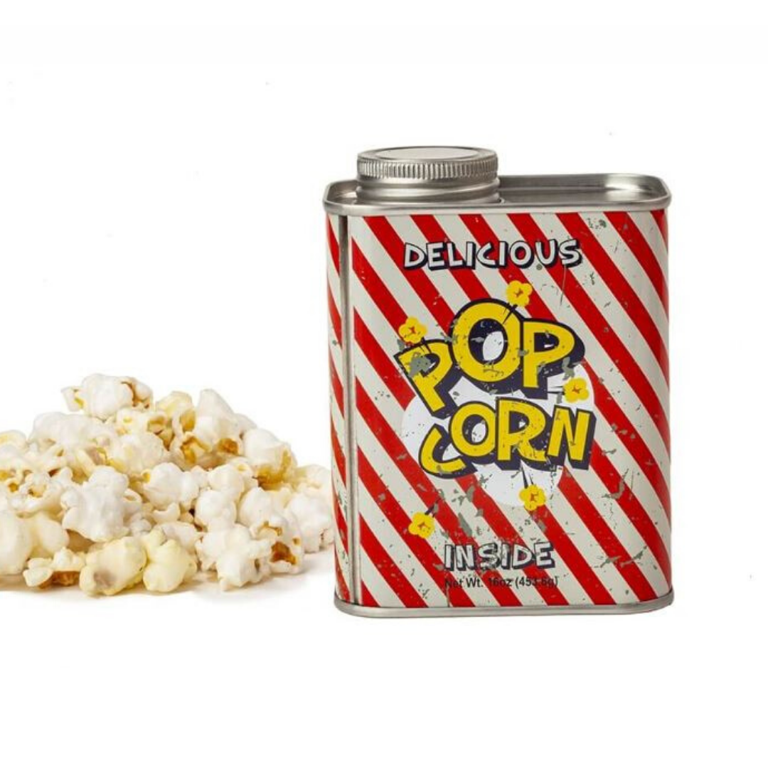 Popcorn Kernels in Retro Tin