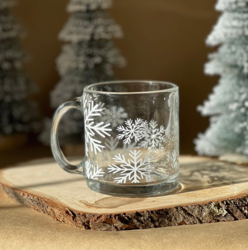 Snowflake Glass Mug