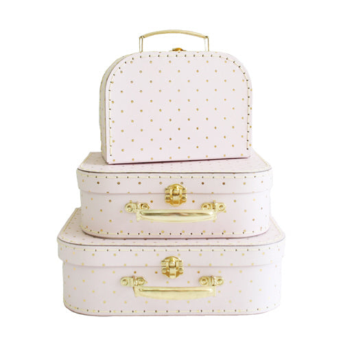 Pink with Gold Dot Suitcase